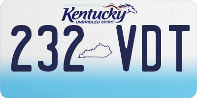 KY license plate 232VDT