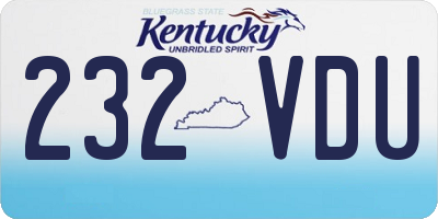 KY license plate 232VDU