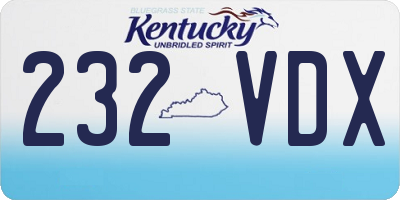 KY license plate 232VDX