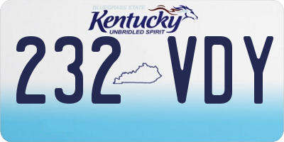 KY license plate 232VDY