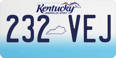 KY license plate 232VEJ