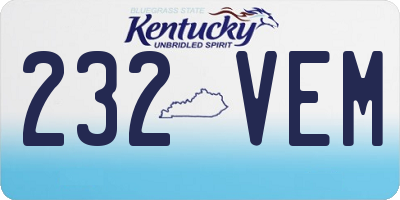 KY license plate 232VEM