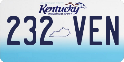 KY license plate 232VEN