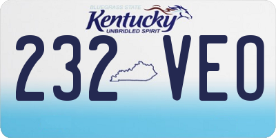 KY license plate 232VEO