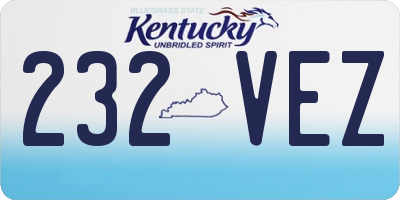 KY license plate 232VEZ
