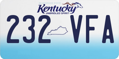KY license plate 232VFA