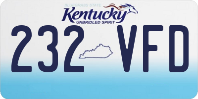 KY license plate 232VFD
