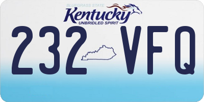 KY license plate 232VFQ