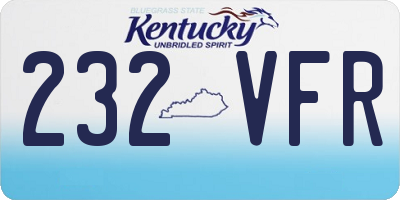 KY license plate 232VFR