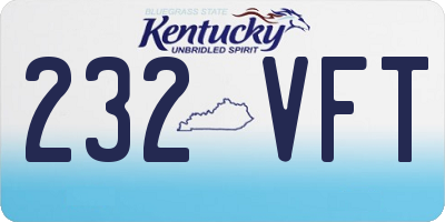 KY license plate 232VFT