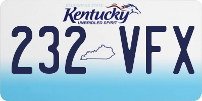 KY license plate 232VFX