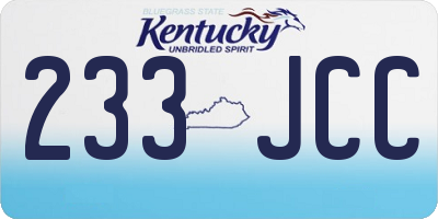 KY license plate 233JCC