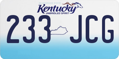 KY license plate 233JCG