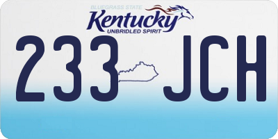 KY license plate 233JCH