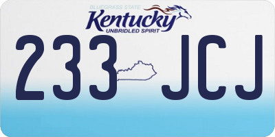 KY license plate 233JCJ