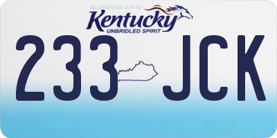 KY license plate 233JCK