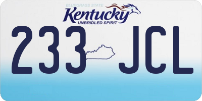 KY license plate 233JCL