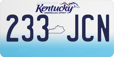 KY license plate 233JCN