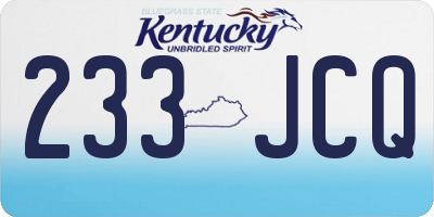 KY license plate 233JCQ