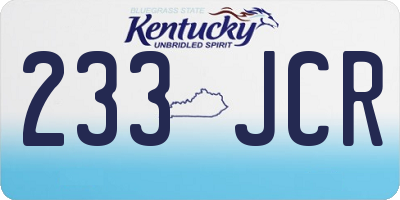 KY license plate 233JCR