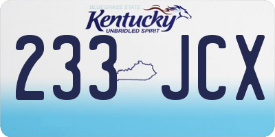 KY license plate 233JCX