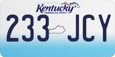 KY license plate 233JCY