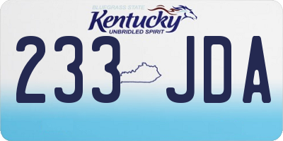 KY license plate 233JDA