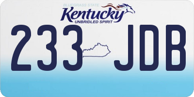 KY license plate 233JDB