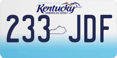 KY license plate 233JDF