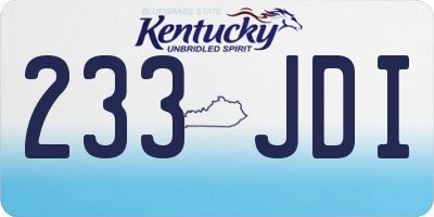 KY license plate 233JDI