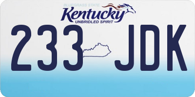 KY license plate 233JDK