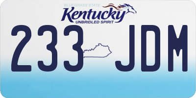 KY license plate 233JDM
