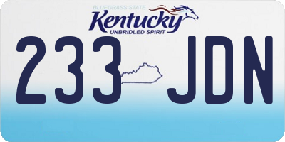 KY license plate 233JDN