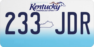 KY license plate 233JDR
