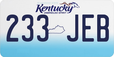KY license plate 233JEB