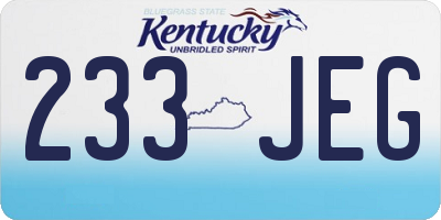 KY license plate 233JEG