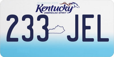 KY license plate 233JEL