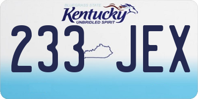 KY license plate 233JEX