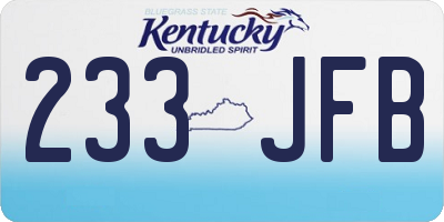 KY license plate 233JFB