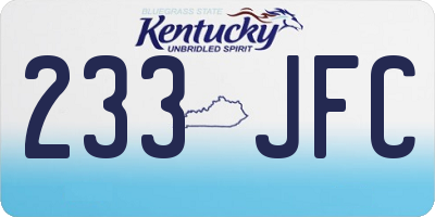 KY license plate 233JFC