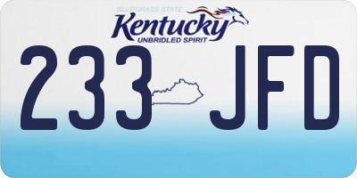 KY license plate 233JFD