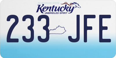 KY license plate 233JFE