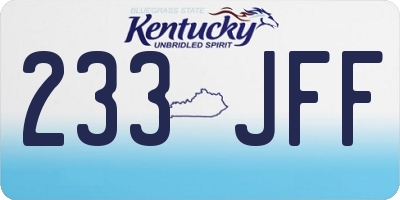 KY license plate 233JFF