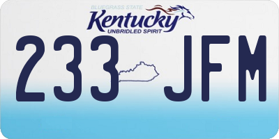 KY license plate 233JFM