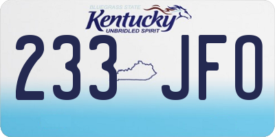 KY license plate 233JFO