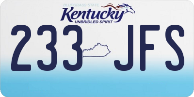 KY license plate 233JFS