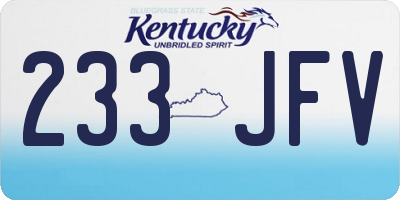 KY license plate 233JFV