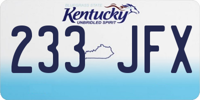 KY license plate 233JFX