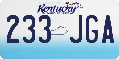 KY license plate 233JGA