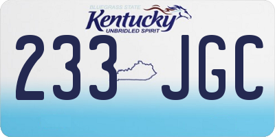 KY license plate 233JGC